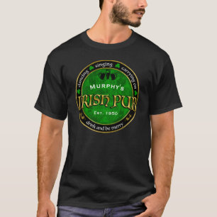 Gepersonaliseerd, Ronde Irish Pub Logo T-shirt