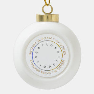 Gepersonaliseerd Ronde Logo Foto Corporate Gold Si Keramische Bal Ornament