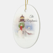 Gepersonaliseerd rondreizend keramische vuurtoren keramisch ornament (Links)