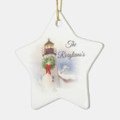 Gepersonaliseerd rondreizend keramische vuurtoren keramisch ornament (Links)