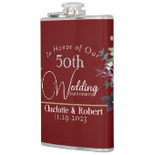 Gepersonaliseerd rood 50e paar bruiloft Jubileum Heupfles (Links)