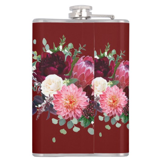 Gepersonaliseerd rood 50e paar bruiloft Jubileum Heupfles (Achterkant)