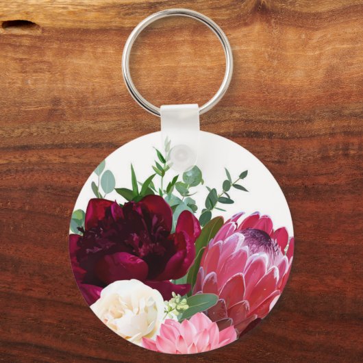 Gepersonaliseerd rood 50e paar bruiloft Jubileum Sleutelhanger (Achterkant)