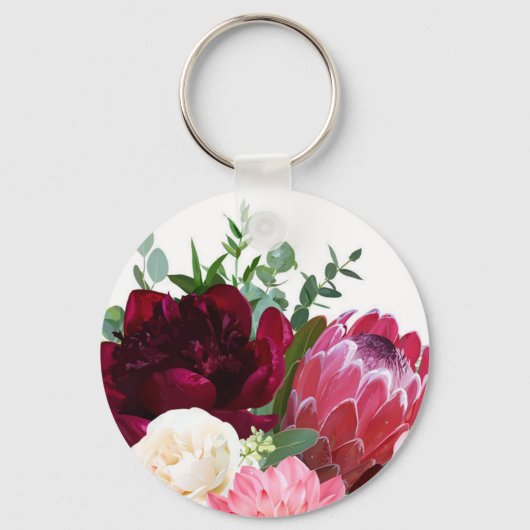 Gepersonaliseerd rood 50e paar bruiloft Jubileum Sleutelhanger (Achterkant)