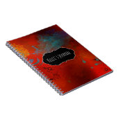 Gepersonaliseerd rood, Aqua & Gouden Samenvatting Notitieboek (Rechterzijde)