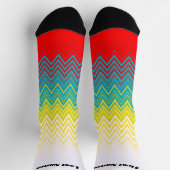 Gepersonaliseerd Rood Blauw Geel Chic Uniek Patroo Sokken (Top)