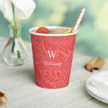 Gepersonaliseerd rood bloemmonogram