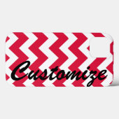 Gepersonaliseerd rood Chevron patroon Case-Mate iPhone Case (Achterkant (horizontaal))