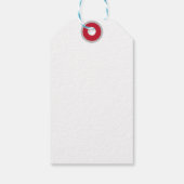 Gepersonaliseerd rood Elegant Script Cadeaulabel (Achterkant)