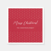 Gepersonaliseerd rood Elegant Script Servet (Voorkant)