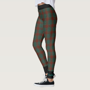 Gepersonaliseerd rood en Blauwgroen met zwarte ran Leggings