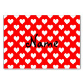 Gepersonaliseerd rood en wit hart patroon kaart (Voorkant)
