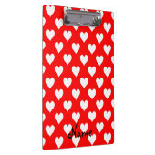Gepersonaliseerd rood en wit hart patroon klembord (Rechts)