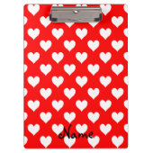 Gepersonaliseerd rood en wit hart patroon klembord (Voorkant)