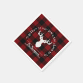Gepersonaliseerd rood en zwart Buffalo geplakt pap Servet (Hoek)