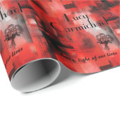 Gepersonaliseerd rood en zwart cadeaupapier (Rol Hoek)