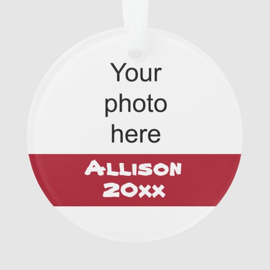 Gepersonaliseerd rood en zwart Cheerleader Ornamen Ornament (achterkant)