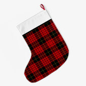 Gepersonaliseerd rood en zwart Wallace Pset Tartan Grote Kerstsok (Achterkant (Hangend))