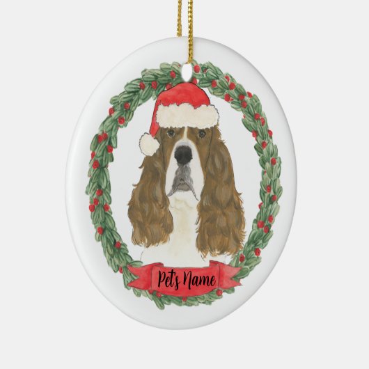 Gepersonaliseerd Rood Engels Springer Spaniel Keramisch Ornament (Rechts)