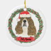 Gepersonaliseerd Rood Engels Springer Spaniel Keramisch Ornament (Achterkant)