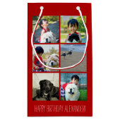 Gepersonaliseerd rood fotomozaïek Afbeelding colla Klein Cadeauzakje (Achterkant)