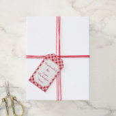 Gepersonaliseerd rood gingham handgemaakt Label Cadeaulabel (Met Touw)
