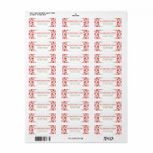 Gepersonaliseerd rood groen aardbei retouradres etiket (Full Sheet)