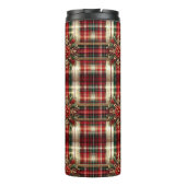 Gepersonaliseerd Rood Groen Goud Feestelijke Plaid Thermosbeker (Achterkant)