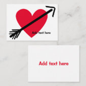 Gepersonaliseerd rood hart met pijl Valentijnsdag Notitiekaartje (Voorkant / Achterkant)