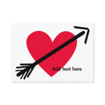 Gepersonaliseerd rood hart met pijl Valentijnsdag