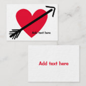 Gepersonaliseerd rood hart met pijl Valentijnsdag Notitiekaartje (Voorkant / Achterkant)