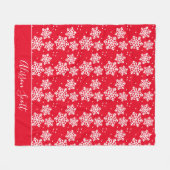 Gepersonaliseerd rood kerstpatroon fleece deken (Voorkant (Horizontaal))
