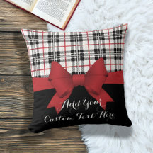 Gepersonaliseerd rood lint en Tartan Plaid