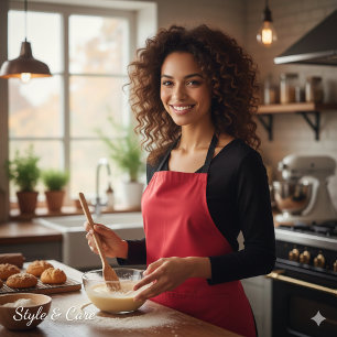 Gepersonaliseerd rood met je flair schort