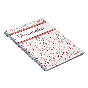 Gepersonaliseerd rood muziek thema notitieboek