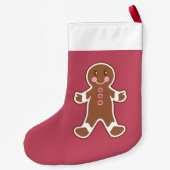 Gepersonaliseerd rood ontbijt kleine kerstsok (Achterkant)