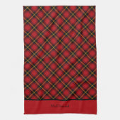 Gepersonaliseerd rood Schots speldenrood Theedoek (Verticaal)