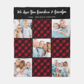 Gepersonaliseerd rood speldenbord 5 Foto collage Fleece Deken (Voorkant)