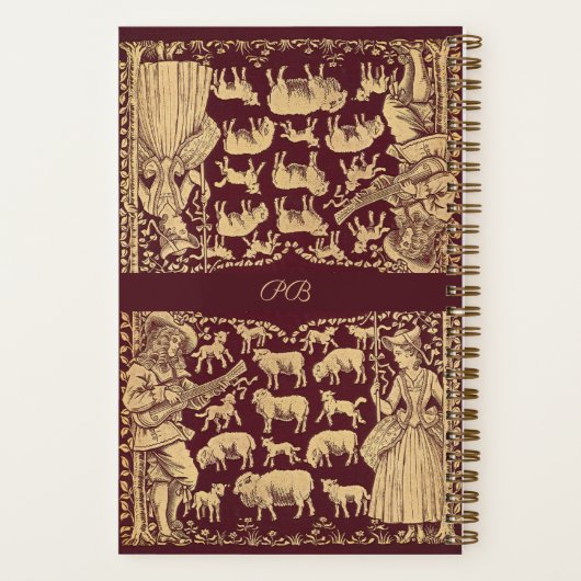 Gepersonaliseerd rood Victoriaans boek gestippeld  (Achterkant)