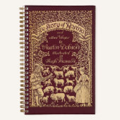 Gepersonaliseerd rood Victoriaans boek gestippeld  (Voorkant)