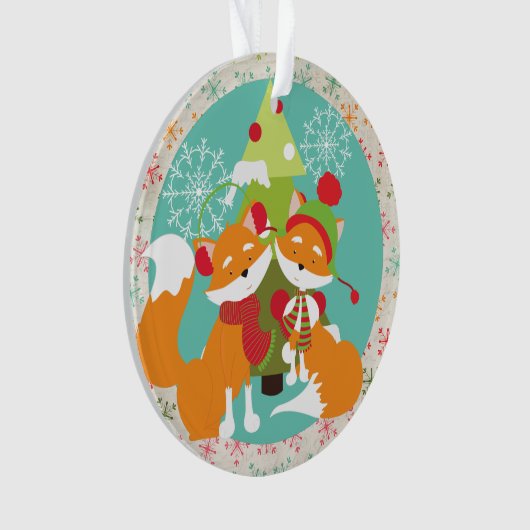 Gepersonaliseerd rood voor kerstmis AcrylOrnament Ornament (voorkant)