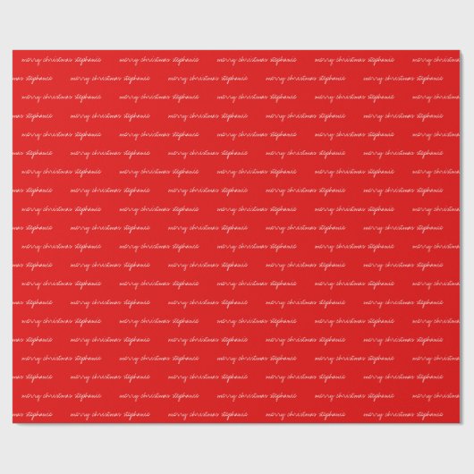 Gepersonaliseerd rood & wit kerst inpakpapier (Vlak)