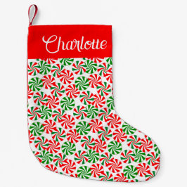 Gepersonaliseerd rood wit Snoep van het Peppermunt Kleine Kerstsok