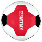 Gepersonaliseerd rood wit team van de douanenaam s voetbal (Gedraaid)