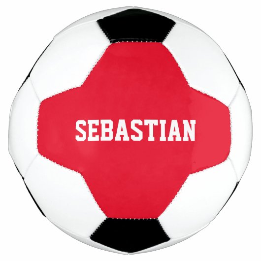 Gepersonaliseerd rood wit team van de douanenaam s voetbal (Voorkant)