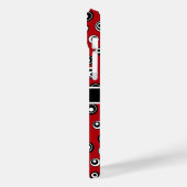 Gepersonaliseerd rood zwart cirkelpatroon Case-Mate iPhone case (Achterkant / Links)