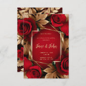[Gepersonaliseerd] Roos bruiloft uitnodiging (Voorkant / Achterkant)