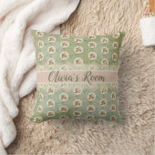  gepersonaliseerd Roos Doily Green Damask Kussen (Deken)