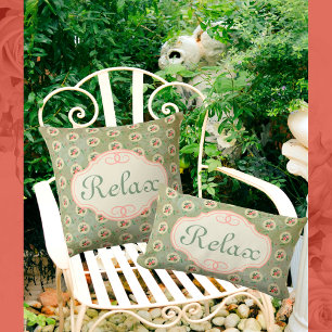  gepersonaliseerd Roos Doily Green Damask Kussen