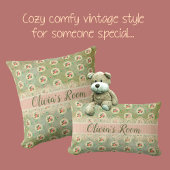  gepersonaliseerd Roos Doily Green Damask Kussen